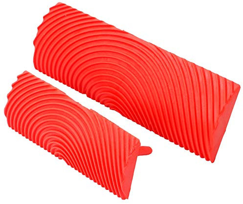 Tiiyee Strumento Venatura del Legno, Strumenti per Pittura di Venature Legno in Gomma Grana Ad Effetto Spatola Decorazione Tampone Texture Grano Attrezzi Pennello Murale Utensili Imitazione Vernice