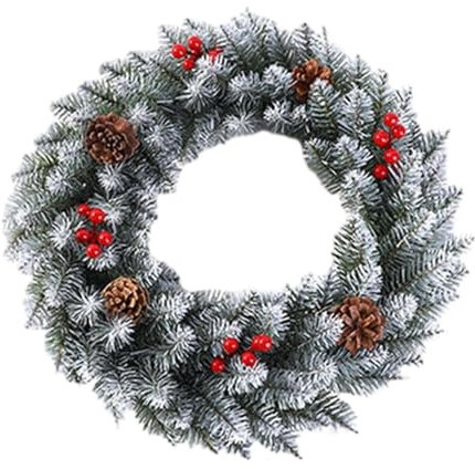 Folpus Weihnachtskranz für die Haustür, Weihnachtskranz, Weihnachtsgirlande für Balkon, Schlafzimmer, Durchmesser 40cm