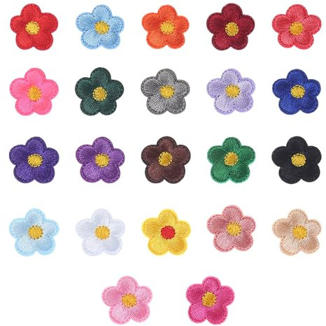 22 apliques de flores de girasol, parches bordados para ropa, accesorios de moda para decoración de ropa, se pueden utilizar para coser o planchar.