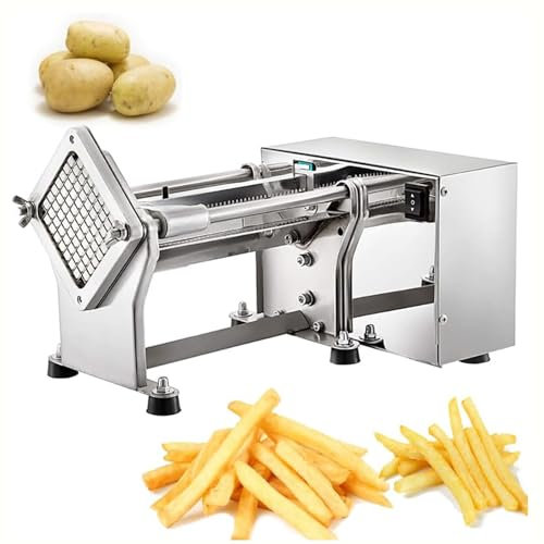 DDZJTPP French Fry Potato Cutter Machine,Electric Cutting Slicer Chipper Automatic Potato Cutter,Commercial Automatic Industrial Kitchen Restaurant Use Potato Chopper 3 Sizes Blades