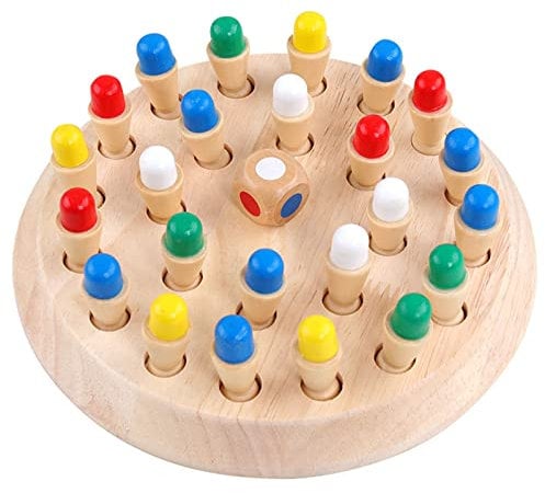 EACHHAHA Montessori Toys, Memory Chess Game, Enhance Color Cognitive with 24 colored chess pieces, Travel Games for 3 4 5 6 Years Old Boy Girl