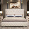 Blisswood Ottoman Bed Frame, 4ft6 Double Bed Frames, Upholstered Ottoman Bed Frame, Wooden Slats Stylish And Space Saving Bed Frame, Velvet Fabric Storage Bed (4ft6 Double Beige, No Mattress)