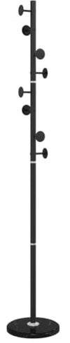 vidaXL Porte-manteau, Porte-vêtements sur Pied, Cintre avec Patère, Portant à Vêtements Couloir Salon Chambre, Moderne, Noir 176 cm Fer Enduit de Poudre