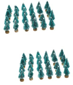 Zerodeko 48 Pcs Mini Christmas Tree Xmas Bottle Brush Trees Christmas Tree Statue Artificial Plants Christmas Trees Model Tabletop Christmas Tree Xmas Tree Gold Decor Ornaments Desktop Pvc
