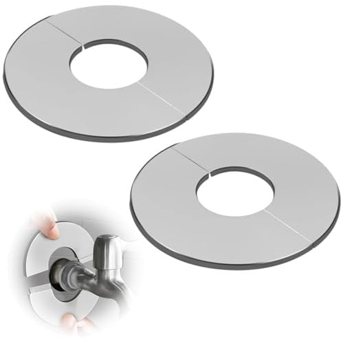 LuLiyLdJ Abdeckung Heizungsrohr Wand, Heizungsrohr Rosette 42mm Rosetten Abdeckung Wasseruhr Abdeckrosette Edelstahl Rohrmanschetten Heizungsrohr Abdeckung Geteilte Rohrabdeckung Ventilkappe, 2 Stück