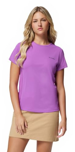 Columbia Women's Zero Rules Light Short Sleeve Crew, Technical Short Sleeve T-Shirt, Razzle, XL