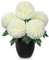 Hollyone Crisantemo artificial blanco flores artificiales en maceta, 30 cm de seda, crisantemo, bolas decorativas, hortensias artificiales, flores decorativas para oficina, casa, dormitorio, salón