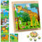 YCHYAN Würfelpuzzle Holz für Kinder, Holzwürfel Puzzle, 3D Bilderwürfel Puzzlespiele, 6 in 1 Tier Muster, Holzspielzeug ab 2 Jahre, Geburtstagsgeschenke, Geeignet für 1-3 Jahre