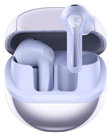 SoundPEATS Air5 Wireless Earbuds Hi-Res with aptX Adaptive Lossless, Semi-In-Ear Bluetooth 5.4 Earphones with 6-Mic, Snapdragon Sound Compatible, 30-Hour Playtime, PeatsAudio App Control Purple