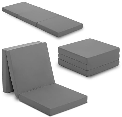 Sleezzz CloudComfort Klappmatratze, 65 x 190 cm, 8,5 cm Höhe, anthrazit, 3-teilig faltbar, Reisematratze