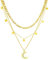 Sopodbacker Halskette Ketten Schmuck Herren Frauen Anhänger Necklace Bending Moon Stars Anhänger Halskette Frauen 3In1 Ketten Geschenke