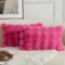 Mandioo 2er Set Luxus Dekorativ dicken Woll Kissenbezug Super Soft Wave Blase Plüschwolle werfen Kissenbezüge Zierkissenbezüge Sofakissen Schlafzimmer Kissenhülle für Sofa 40x60cm heiß pink