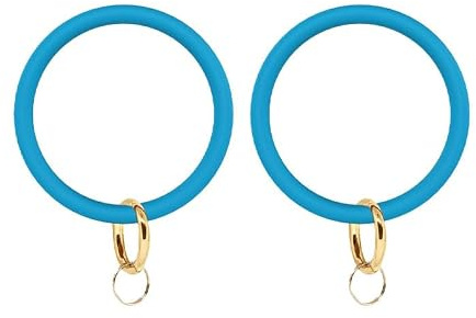 BESPORTBLE 2pcs Silicone Bracelet Keychain Circle Wristband Design Includes Cute Keyring and Fashion Wristlet Accessory for Daily Use and Outdoor Activities