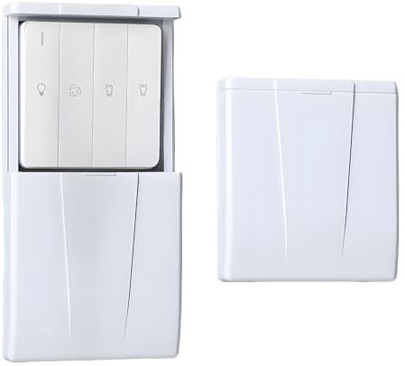 YJFY Lichtschalter Abdeckung Typ 86 Steckdosen Abdeckung Schalter Blindabdeckung Schieben zum Öffnen Slim Zur Abdeckung und zum Schutz von Steckdosen und Schaltern in Bädern und Küchen (2, Weiß)