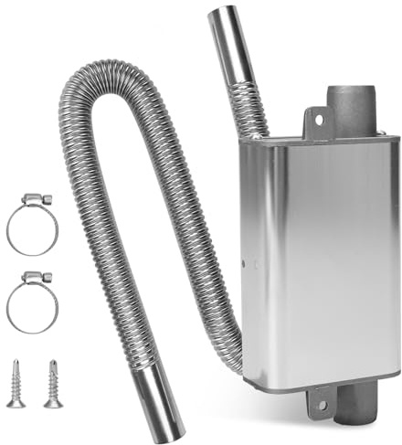 Opaltool 24mm Auspuff Schalldämpfer Auto, Schalldämpfer für Notstromaggregat, Standheizung Zubehör Schalldämpfer mit 250cm Auspuffrohr für 25mm Auspuffrohr