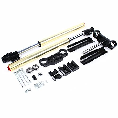 Ammortizzatore per forcella anteriore da 29 per pit bike da 110 CC 125 cc, completo 45 mm/48 mm, ammortizzatore per forcella anteriore capovolta e set di riser per manubrio a triplo morsetto