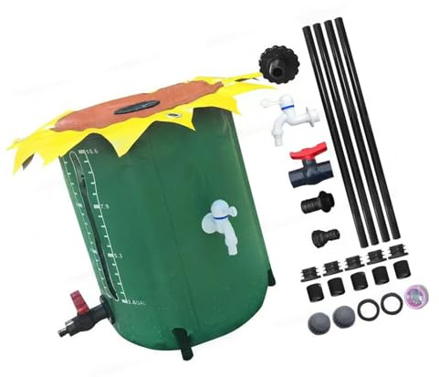 Shntig Foldable PVC Water Container 13 Gallon Rainwater Collector For Gardening Camping & Yard Irrigation Smooth Edged Rainwater Collection Bucket