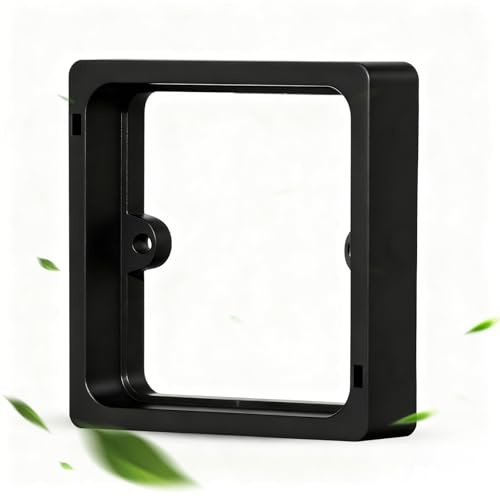 Black Single Socket Spacer 20mm 1-Gang, UK Wall Box Extender Frame for Light Switches & Plug Sockets, ABS Electrical Black Spacer Plate for DIY & Home Renovation, Easy Fit