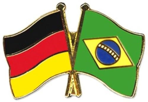 Brasilien/Deutschland Freundschafts Pin Anstecker Flagge Fahne Nationalflagge Doppelpin Flaggenpin Badge Button Flaggen Clip Anstecknadel