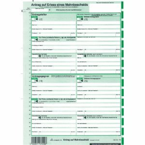 25 x RNK Vordruck Mahnbescheid NRW (Köln) für maschinelle Bearbeitung