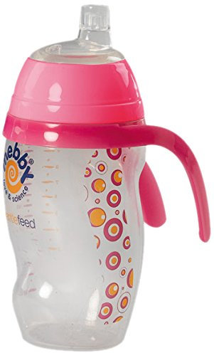 Mebby 92607 Easy Cup Tazza Antigoccia, Beccuccio in Silicone, Rosa, 6+ Mesi