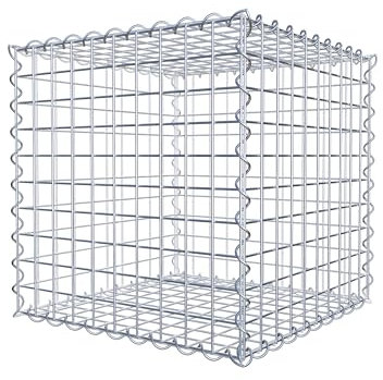 GABIONA Panier de Pierre Gabion carré, Largeur de Maille 5 x 5 cm, Profondeur 50 cm, Spirale Fermeture, galvanisé 50 x 50 x 50 cm