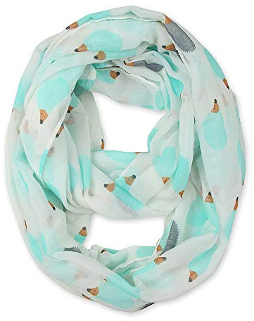 corciova White Green Hedgehog Thick Light Weight Women Winter Neck Warmers Infinity Scarves Loop Long Shawl Wraps Top Scarf