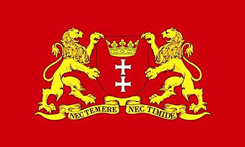 U24 Fahne Flagge Danzig mit großem Wappen Polen 90 x 150 cm