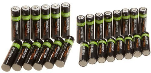 Amazon Basics Vorgeladene Ni-MH-Akkus, AA (16 Stück) und AAA (12 Stück)