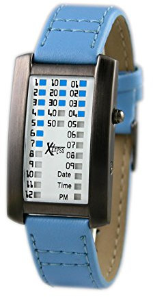 Xtress XDA1030B - Reloj Binario para Hombre, Color Blanco/Azul