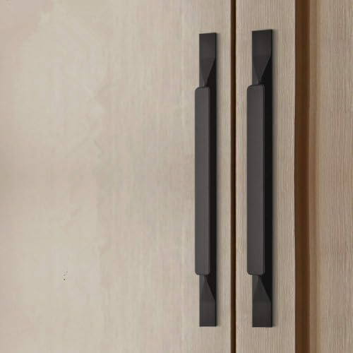 Shozafia Schubladen Griffe & Türgriffe 64mm Bohrlochabstand - 5 Stück Möbelgriffe 132mm Länge für Küchenschrank/Kleiderschrank - Ziehgriffe Schwarz mit Montageset - Robust & Einfach Schrankgriffe