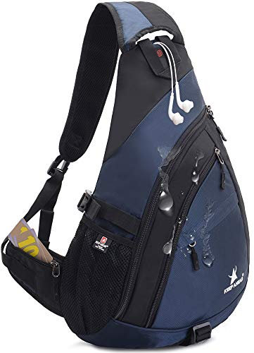 Sling Backpack Men Women | Sling Bag Waterproof Large Capacity 14 Laptop | Chest Bag Shoulder Crossbody Bag Triangle Backpack Outdoor Travelling Cycling Hiking Running Blue