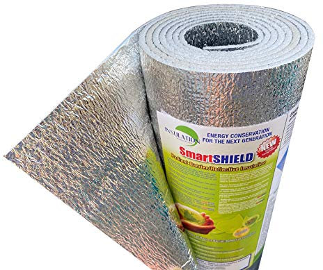 SmartSHIELD Reflektierende Isolierrolle, 3 mm, 61 x 3 m, Schaumstoffkern, Strahlungssperre, Thermofolien-Isolierung, kommerzielle Qualität 16x10ft