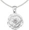 CLEVER SCHMUCK Halskette Rose Anhänger 14mm mit 1 Zirkonia & Kette Erbs 45 Sterling Silber 925 Geschenk Damen Mutter im Ich liebe Dich Etui