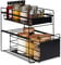 Relaxdays Schubladenregal, mit 2 Körben, Unterschrank Organizer, Küche und Bad, Korbauszug, HBT: 39,5x25x40,5, schwarz