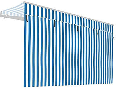 empasa Markisen Volant Markisenstoff Markisen-Zubehör Sonnenschutz Sichtschutz für unsere Gelenkarmmarkisen 'Start' und 'Start Plus', Farbe:blau/weiß gestreift, Größe:350 cm