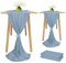 Showgeous 2 Stück Chiffon Tischläufer 28x120 Zoll Romantischer Hochzeitsläufer 10ft Dusty Blue Sheer Chiffon Tischdecke Schminktischläufer für Hochzeit Geburtstagsfeier Braut Baby Shower Dekorationen