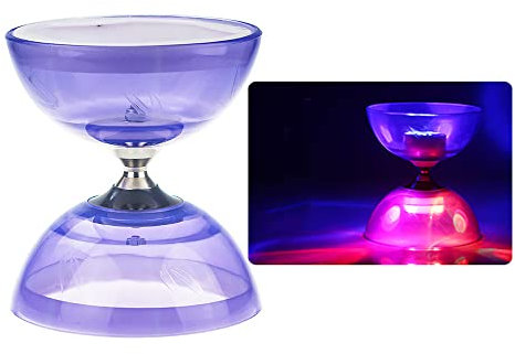 tooloflife Profi Kugellager Diabolo mit 10m Seil + Stange + Netztasche Chinesisches Yoyo Spielzeug, Violett