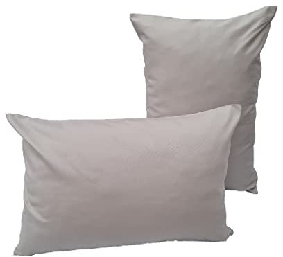 Lemos Home Kissenbezug Kissenhülle Dekokissen 2 Stück aus 100% Baumwolle Kollektion Konzept, Farbe & Größe wählbar (Kissenhülle 2er Set - 50x30cm, Lichtgrau)