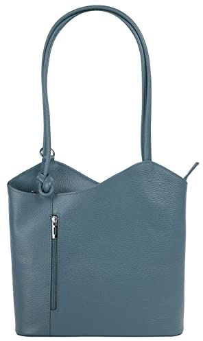 Cluty Shopper Rucksack Kombination Echt Leder Damen Made in Italy | 2in1 Handtasche | wandelbare Umhängetasche