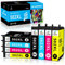 LeciRoba 502XL für epson druckerpatronen 502 502XL Multipack für Epson XP-5100 XP-5105 XP-5150 XP-5155 Epson WF-2860 WF-2865 WF-2880 WF-2885 (8PACK,2-Schwarz 2-Cyan 2-Magenta 2-Gelb)