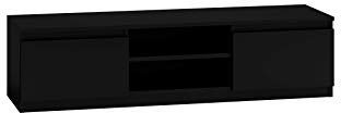 ADGO RTV 140 TV-Ständer mit 2 Schränken und 2 Regalen 140x40x36cm, TV-Lowboard, Lowboard für Fernseher, Fernsehschrank, Fernsehtisch, Stehend TV-Regal, Board mit Stauraum, Langer (Schwarz)