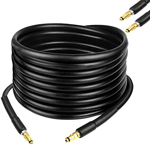 10m / 32.8Ft High Pressure Jet Washer Hose Extension Cleaning Pipe with C-Clip Click Type Plug Fitting Quick Connector 10 metre Garden Pipe Replacement for Karcher K Series K2, K3, K4, K5, K7 (10m)
