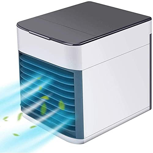 Mini Condizionatore Portatile Silenzioso - Con Luci A Led A 7 Colori Deumidificatore Ventilatore , 3 Velocità Regolabili Ventilatore Nebulizzatore , per Qualsiasi Stanza, Ufficio, Viaggio, Campeggio