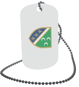 U24 Dog Tag Erkennungsmarke ID Tag an Kette Flagge Sandzak Alu 30 x 50 mm Sandzak