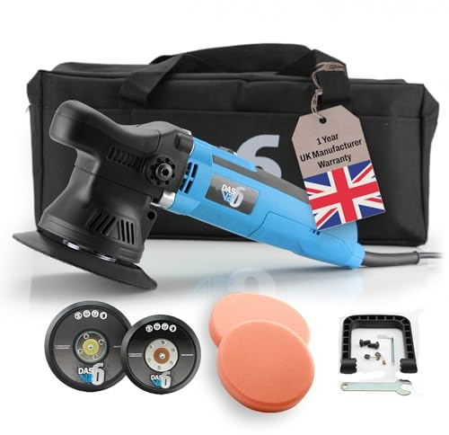 V2 Exzenterpolierer Auto 650 W – Dual Action Poliermaschine mit 6 Geschwindigkeitsstufen, passend für 13 cm & 15 cm Polierpads, Detailing-Set zur Lackaufbereitung & Kratzerreduzierung
