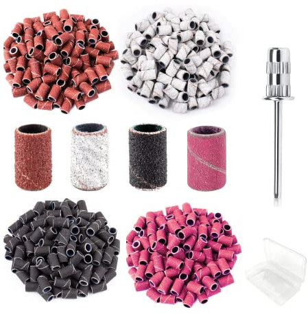 Nagelfräser Aufsätze, Schleifhülsen Nagelfräser, 100 Stück Schleifkappen Nagelfräser, Schleifhülsen Mit Nagelbohrer, Nagelkunst-Schleifband Nagelfräser Aufsatz Für Maniküre Pediküre Nagelpflege
