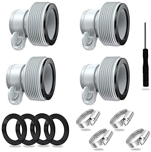 4PCS Adaptador Manguera Piscina, Adaptador de manguera de piscina tipo B,Adaptador Piscina Kit, Adaptador B para bomba de filtro y kit de conversión de agua salada individual