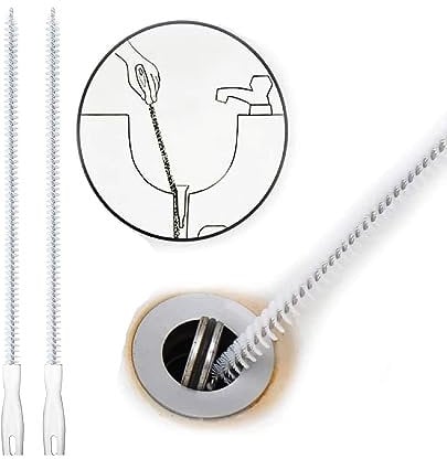 ALINK 2 Stück Spülbecken Abfluss Überlauf Reinigungsbürste, 45 cm Flexible Reinigungsbürste, Haarentferner Abfluss Reinigungsbürste für Bad und Küche, Entfernen von Langen Haaren