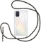 Vauki handyband für Samsung Galaxy A51 Hülle mit Band, Durchsichtig Transparent Silikon Handyhülle mit Kette, Stoßfeste Schutzhülle zum Umhängen Kordel für Samsung A51, Schwarz 01